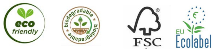 Eco label ecofriendly biodegradable